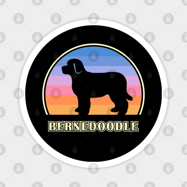 Bernedoodle Vintage Sunset Dog Magnet by millersye